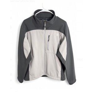 The North Face Apex Softshell Jacket Mens L Gray Fleece Lined Full Zip